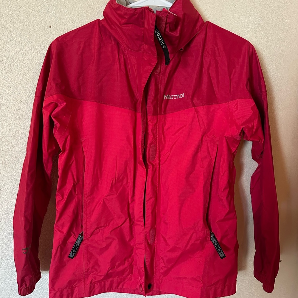 Marmot Youth PreCip Lightweight Packable Rain Jacket Coat Youth Large (Pink)